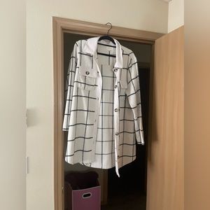 Plaid Coat Shirt- Long Jacket